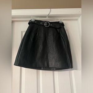 H&M Black Leather Skirt
